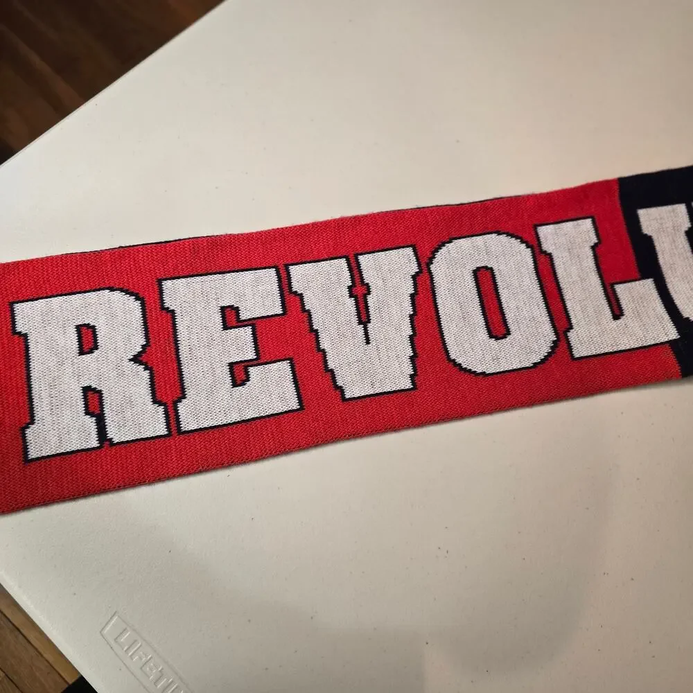 New England Revolution MLS Double Sided Winter Scarf Logo Red Blue Patriots